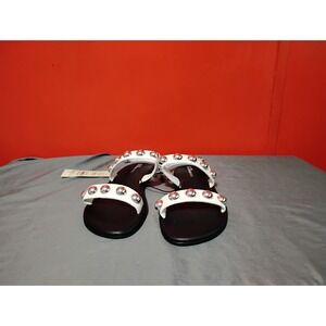 No Boundaries Studded Sandals Women's Size 10 White Adjustable Strap New